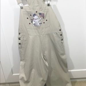 Cover alls 100 % cotton made in Hong Kong.